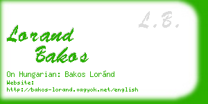 lorand bakos business card